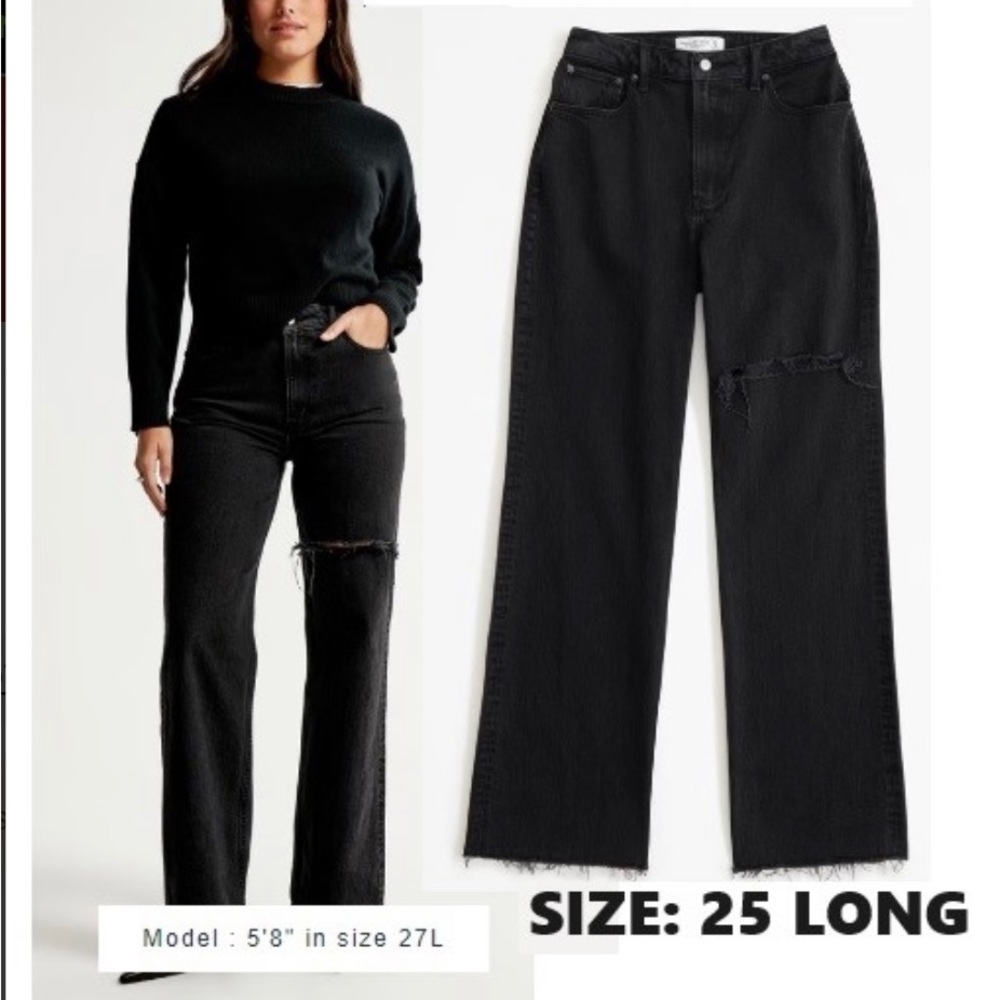 Abercrombie size 25 Curve love high rise jeans long BNWT